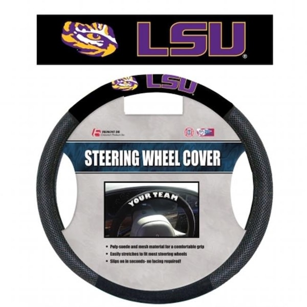 Fremont Die Consumer Products Inc Fremont Die 58593 Ncaa Lsu Tigers Poly-Suede Steering Wheel Cover 58593 - main